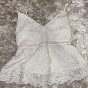 White lace Abercrombie tank top